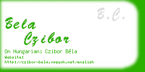 bela czibor business card